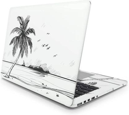 Sticker Master Beach Sketch Evrensel Sticker Dizüstü Bilgisayar Vinil Sticker Decal 12" 13" 13.3" 14" 15" 15.4" 15.6 inç Dizüstü Bilgisayar Çıkartma Koruyucu Macbook Asus Acer Hp Lenovo Huawei Dell İçin Sticker Master
