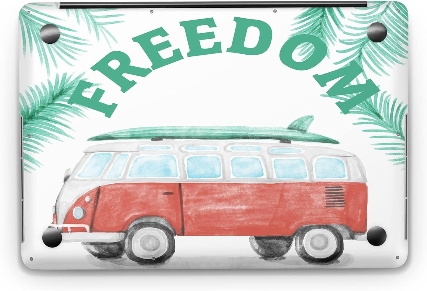 Sticker Master Vintage Caravan Freedom Evrensel Sticker Dizüstü Bilgisayar Vinil Sticker Decal 12" 13" 13.3" 14" 15" 15.4" 15.6 inç Dizüstü Bilgisayar Çıkartma Koruyucu Macbook Asus Acer Hp Lenovo Huawei Dell İçin