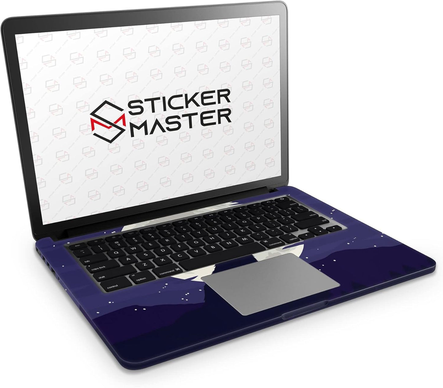 Sticker Master Wolf And Moon Evrensel Sticker Dizüstü Bilgisayar Vinil Sticker Decal 12" 13" 13.3" 14" 15" 15.4" 15.6 inç Dizüstü Bilgisayar Çıkartma Koruyucu Macbook Asus Acer Hp Lenovo Huawei Dell İçin