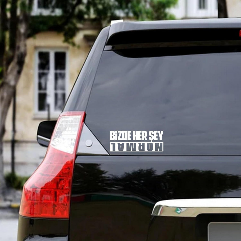 Sticker Master Bize Her Şey Normal Motorsiklet,Kask,Laptop,Motor Ve Oto Araç Sticker 20 X 8 Cm