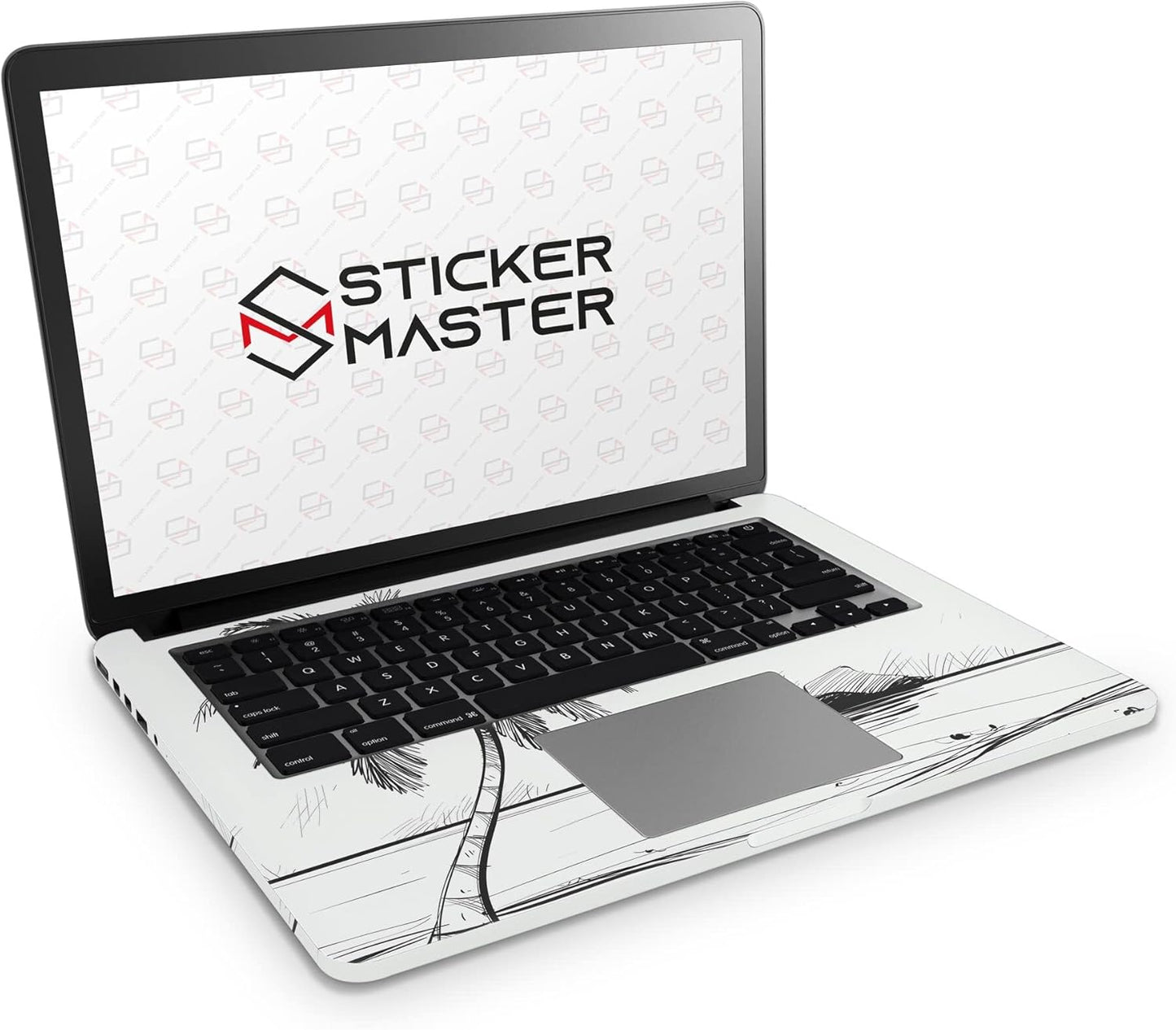 Sticker Master Beach Sketch Evrensel Sticker Dizüstü Bilgisayar Vinil Sticker Decal 12" 13" 13.3" 14" 15" 15.4" 15.6 inç Dizüstü Bilgisayar Çıkartma Koruyucu Macbook Asus Acer Hp Lenovo Huawei Dell İçin
