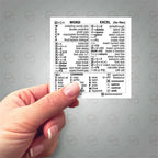 Sticker Master Word & Excel Kısayol Klavye Çıkartması – Şeffaf Vinil, Kalıntı Bırakmaz, Suya Dayanıklı, PC ve MacBook Uyumlu