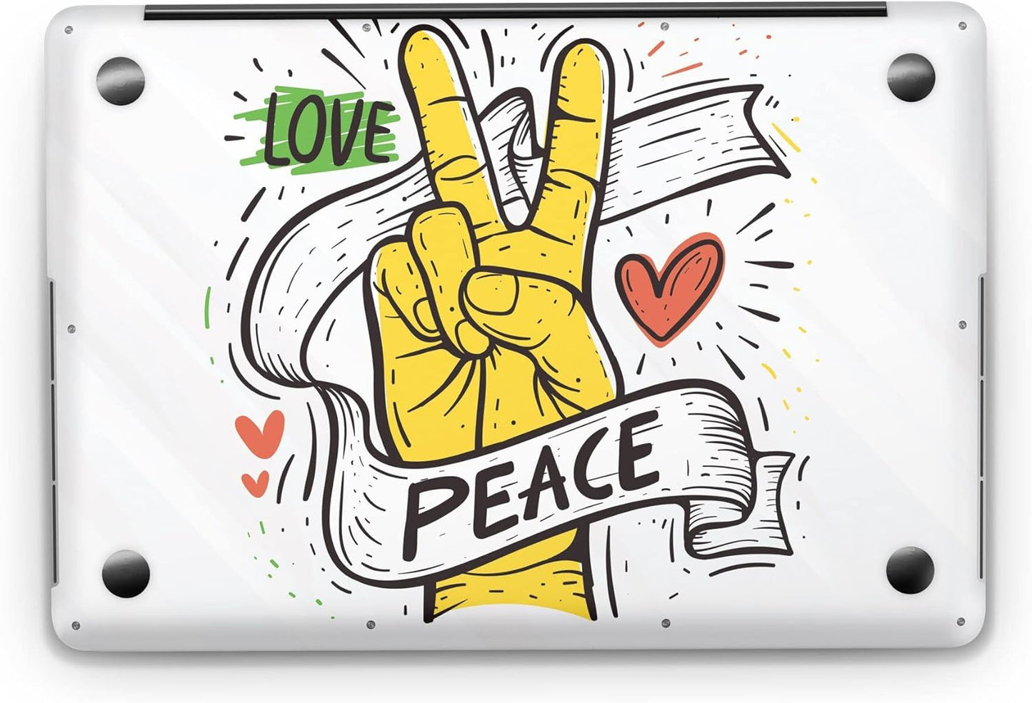 Sticker Master Love Peace Evrensel Sticker Dizüstü Bilgisayar Vinil Sticker Decal 12" 13" 13.3" 14" 15" 15.4" 15.6 inç Dizüstü Bilgisayar Çıkartma Koruyucu Macbook Asus Acer Hp Lenovo Huawei Dell İçin