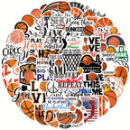 Sticker Master 50 adet Basketbol Vinil Çıkartmaları - Dizüstü Bilgisayarlar, Su Şişeleri, Kaykaylar, Arabalar | Su Geçirmez Çıkartmalar - Sporseverler için İlham Verici İfadeler ve Tasarımlar