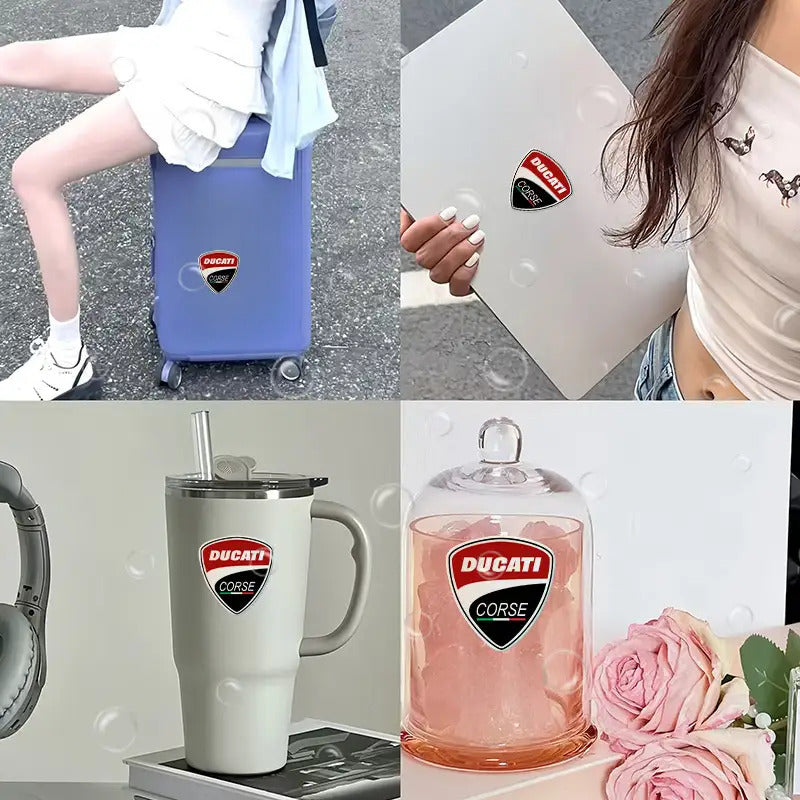 Ducati Logo Sticker 4’lü Set Kırmızı Siyah Vinil Etiket|Sticker Master