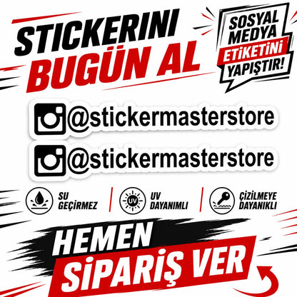 Kişiye Özel Instagram Sticker | Sosyal Medya Araç Çıkartması (2 Adet) | Sticker Master
