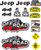 Sticker Master Jeep Off Road Set Sticker Seti Motor, Kask, Laptop, Araba, Oto Araç İçin Dayanıklı Etiket Decal