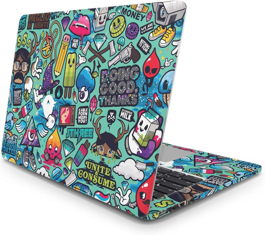 Sticker Master Stickerbomb 3 Evrensel Sticker Dizüstü Bilgisayar Vinil Sticker Decal 12" 13" 13.3" 14" 15" 15.4" 15.6 inç Dizüstü Bilgisayar Çıkartma Koruyucu Macbook Asus Acer Hp Lenovo Huawei Dell İçin