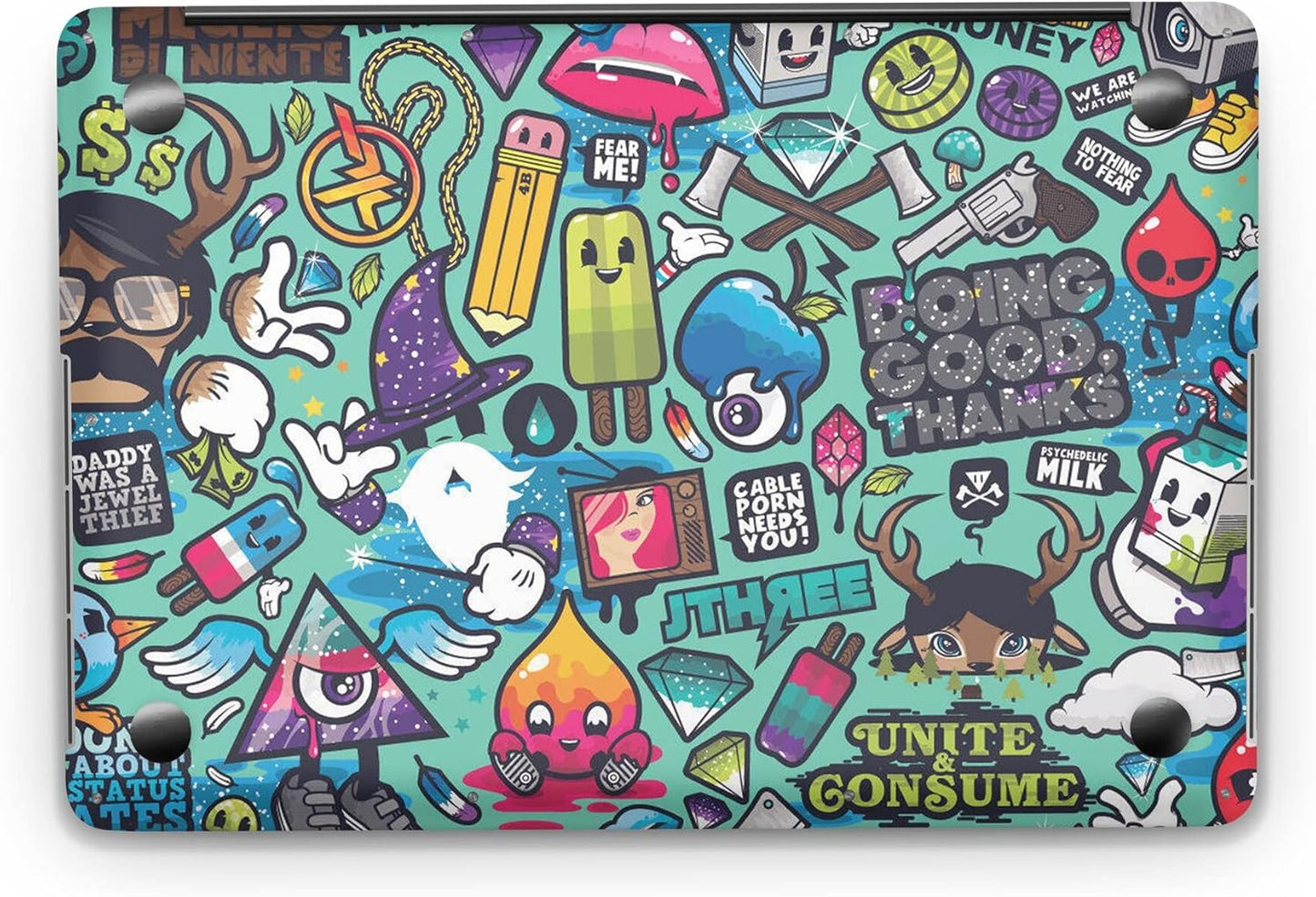 Sticker Master Stickerbomb 3 Evrensel Sticker Dizüstü Bilgisayar Vinil Sticker Decal 12" 13" 13.3" 14" 15" 15.4" 15.6 inç Dizüstü Bilgisayar Çıkartma Koruyucu Macbook Asus Acer Hp Lenovo Huawei Dell İçin