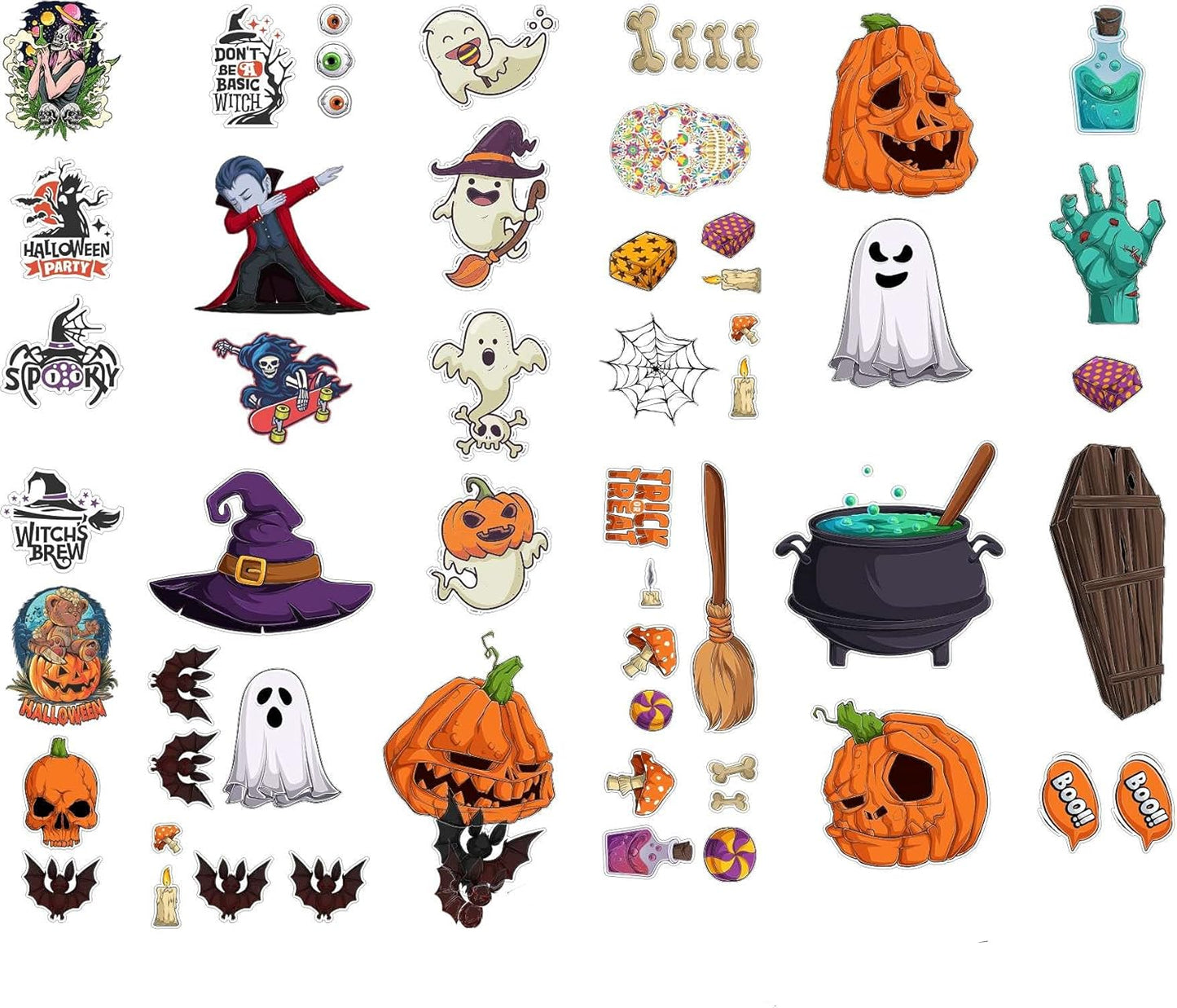Sticker Master 60 Adet Halloween Sticker Seti - Su Geçirmez & Dayanıklı Vinil Decal Etiket - Laptop, Motor, Oto, Araba, Kask İçin Eğlenceli Çıkartmalar (Ortalama 8-10 Cm)