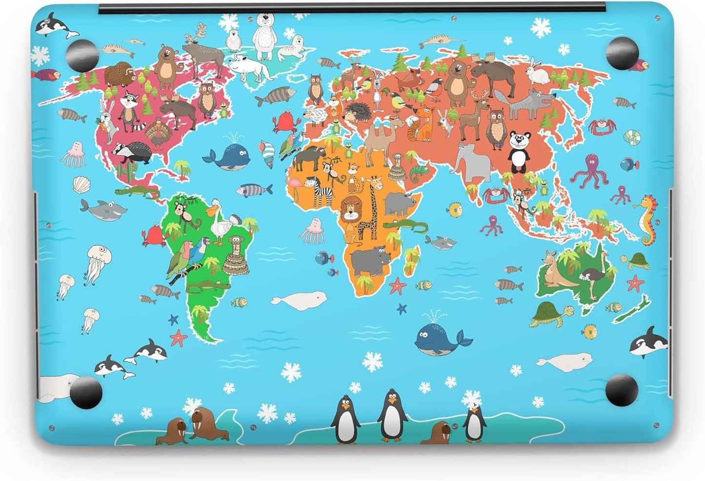 Sticker Master World of Animals Evrensel Sticker Dizüstü Bilgisayar Vinil Sticker Decal 12" 13" 13.3" 14" 15" 15.4" 15.6 inç Dizüstü Bilgisayar Çıkartma Koruyucu Macbook Asus Acer Hp Lenovo Huawei Dell İçin