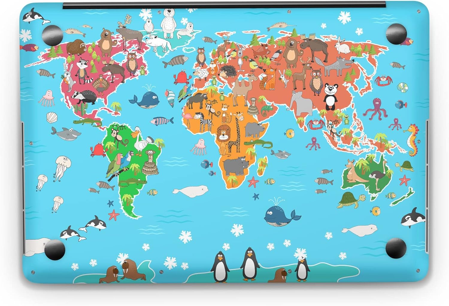 Sticker Master World of Animals Evrensel Sticker Dizüstü Bilgisayar Vinil Sticker Decal 12" 13" 13.3" 14" 15" 15.4" 15.6 inç Dizüstü Bilgisayar Çıkartma Koruyucu Macbook Asus Acer Hp Lenovo Huawei Dell İçin