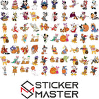 Sticker Master 70 Adet Karikatür Çıkartma Paketi – Su Geçirmez Vinil Sticker Seti, Laptop, Kaykay, Valiz, Bisiklet ve Daha Fazlası İçin