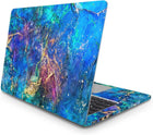 Renkli Mermer Laptop Sticker Gold Detaylı Set | Sticker Master