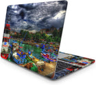 Laptop Sticker Kaplama Şehir ve Marina Manzaralı | Sticker Master