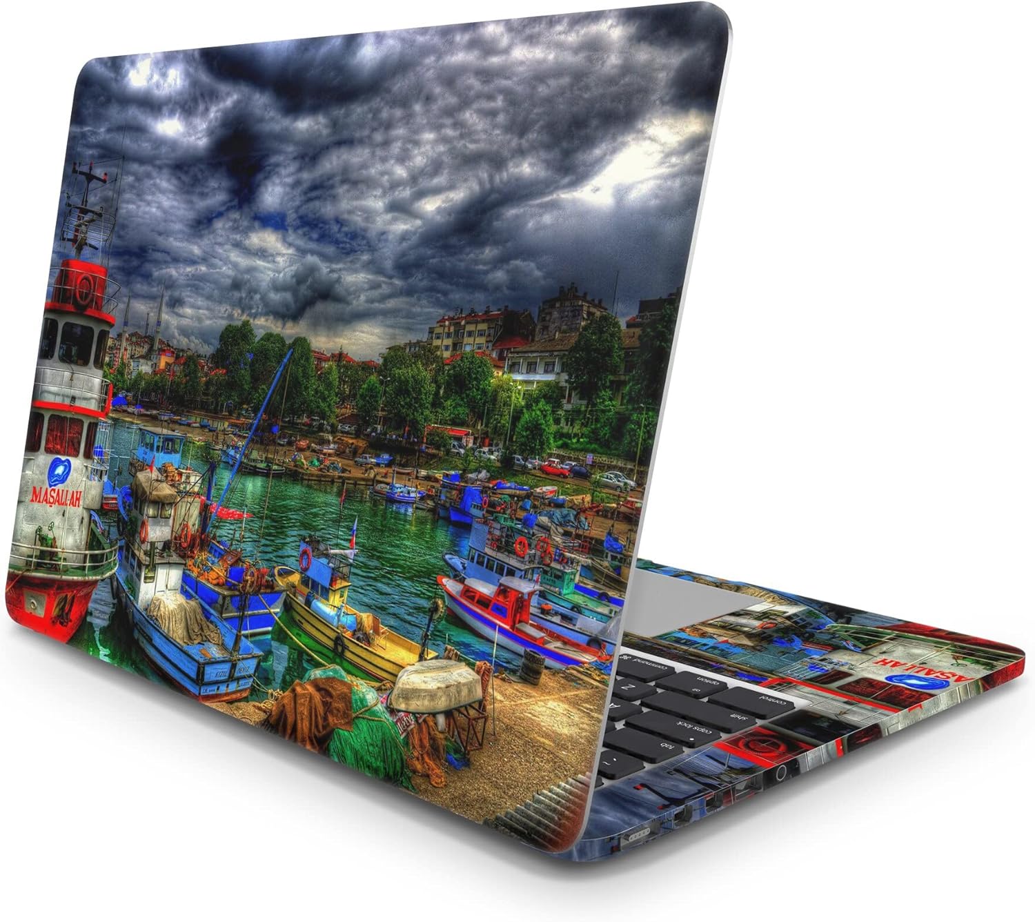 Sticker Master City And Marina Protective Evrensel Sticker Dizüstü Bilgisayar Vinil Sticker Decal 12" 13" 13.3" 14" 15" 15.4" 15.6 inç Dizüstü Bilgisayar Çıkartma Koruyucu Macbook Asus Acer Hp Lenovo Huawei Dell İçin