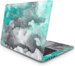 Sticker Master Abstract Watercolor Green Black Evrensel Sticker Dizüstü Bilgisayar Vinil Sticker Decal 12" 13" 13.3" 14" 15" 15.4" 15.6 inç Dizüstü Bilgisayar Çıkartma Koruyucu Macbook Asus Acer Hp Lenovo Huawei Dell İçin Sticker Master