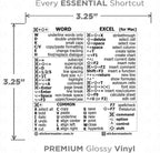 Sticker Master Word & Excel Kısayol Klavye Çıkartması – Şeffaf Vinil, Kalıntı Bırakmaz, Suya Dayanıklı, PC ve MacBook Uyumlu