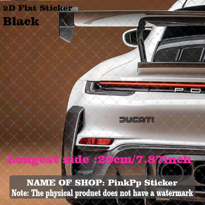 Ducati Şeffaf Siyah Beyaz Logo Sticker 2’li Set Vinil | Sticker Master
