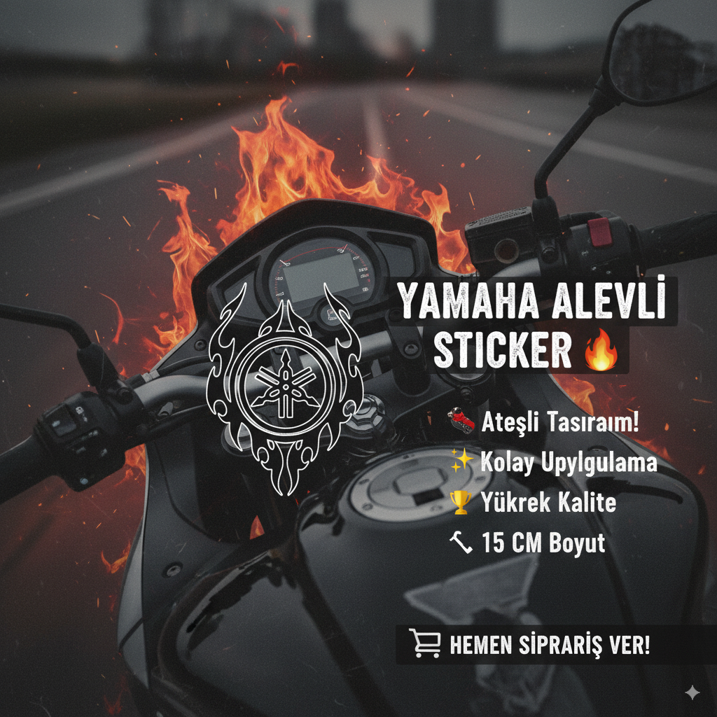 Sticker Master Yamaha Alevli Logo Sticker Motor Çıkartma Etiket 15 Cm