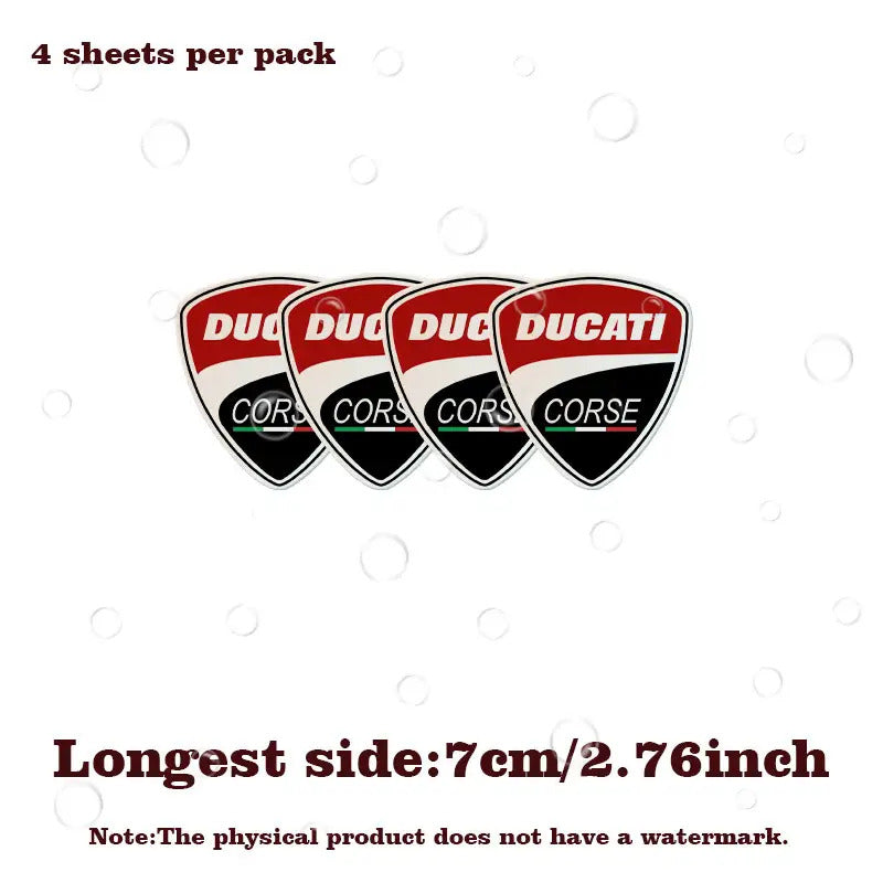Ducati Logo Sticker 4’lü Set Kırmızı Siyah Vinil Etiket|Sticker Master