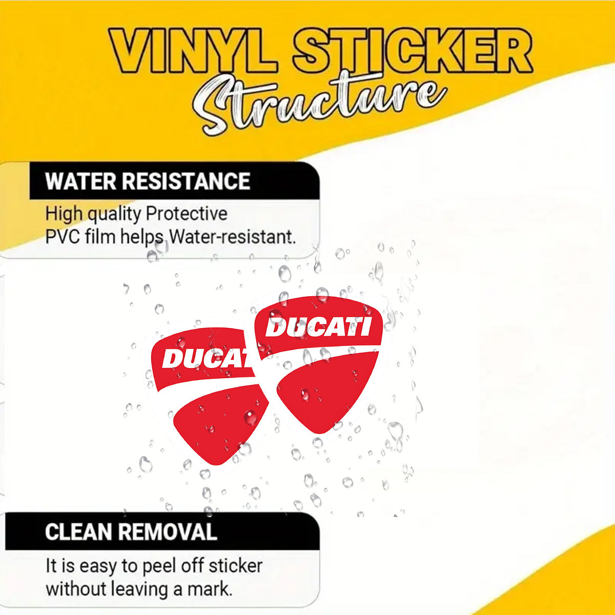 Ducati Mat Siyah Kırmızı Logo Sticker 2’li Set Vinil | Sticker Master