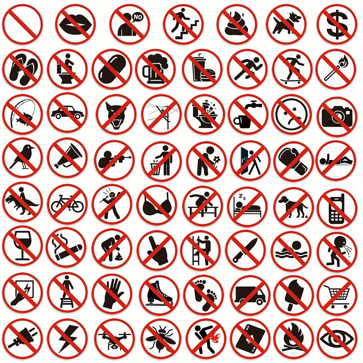 Sticker Master 63 Adet Funny Sign Series Graffiti Seti (Su Geçirmez) Sticker Paketi – Dizüstü, Telefon, Kask, Bavul, Kaykay için