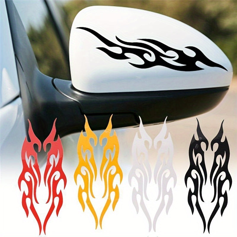 Alev Desenli Dikiz Aynası Sticker 2li Set Su Geçirmez | Sticker Master