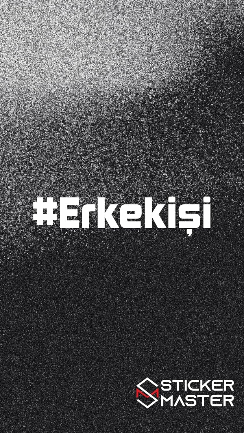 Sticker Master Erkek İşi Sticker - Motorsiklet, Kask, Laptop, Araba, Oto İçin Dayanıklı Etiket (20 x 5 cm, Beyaz)