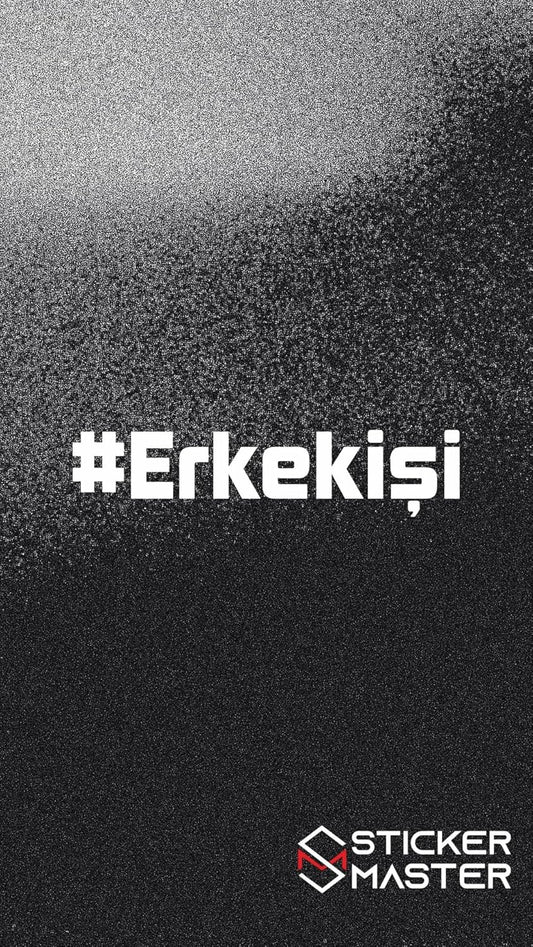 Sticker Master Erkek İşi Sticker - Motorsiklet, Kask, Laptop, Araba, Oto İçin Dayanıklı Etiket (20 x 5 cm, Beyaz)