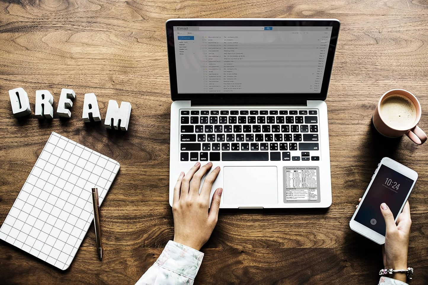 Sticker Master Word & Excel Kısayol Klavye Çıkartması – Şeffaf Vinil, Kalıntı Bırakmaz, Suya Dayanıklı, PC ve MacBook Uyumlu