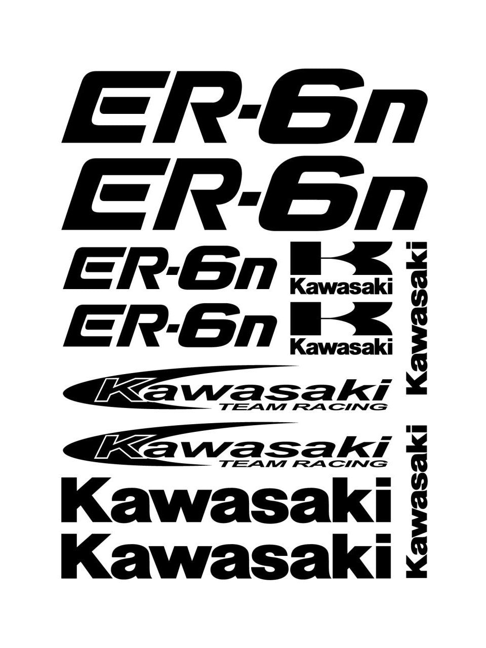 Sticker Master Kawasaki ER-6n Sticker Set - Motor Çıkartma Etiket