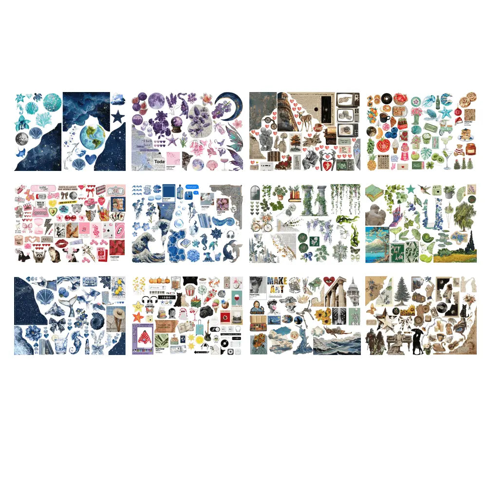 A4 Defter Sticker Seti | 12 Sayfa Farklı Model Kendinden Kesimli (Kiss-Cut) Sticker Master