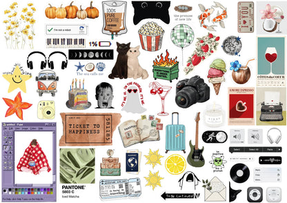 A4 Defter Sticker Seti | 12 Sayfa Farklı Model Kendinden Kesimli (Kiss-Cut) Sticker Master