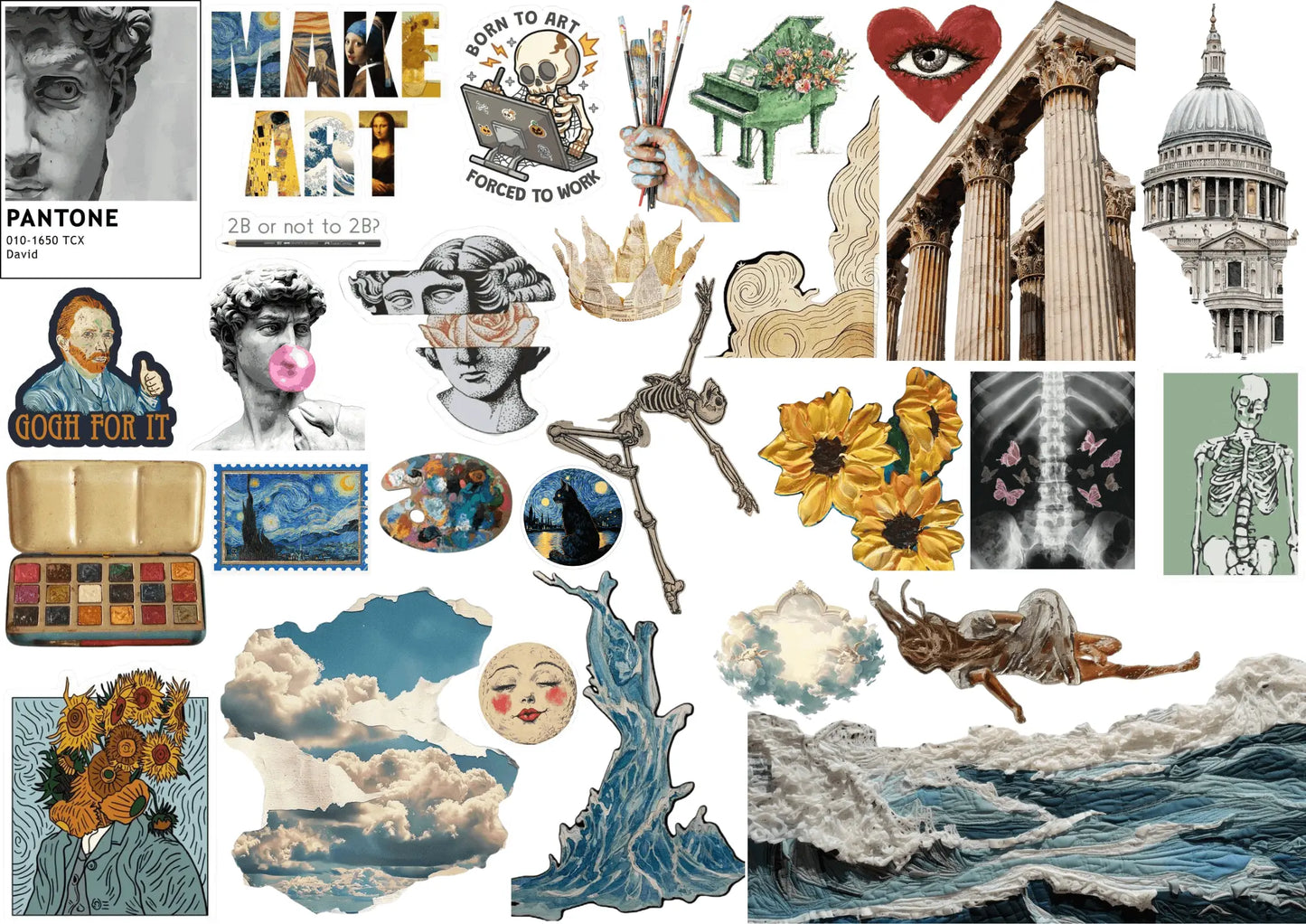 A4 Defter Sticker Seti | 12 Sayfa Farklı Model Kendinden Kesimli (Kiss-Cut) Sticker Master