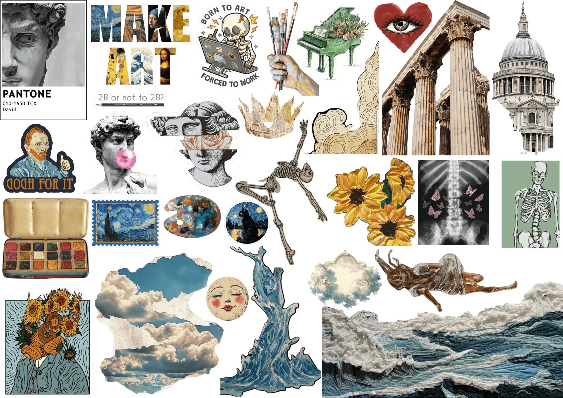 A4 Defter Sticker Seti | 12 Sayfa Farklı Model Kendinden Kesimli (Kiss-Cut) Sticker Master