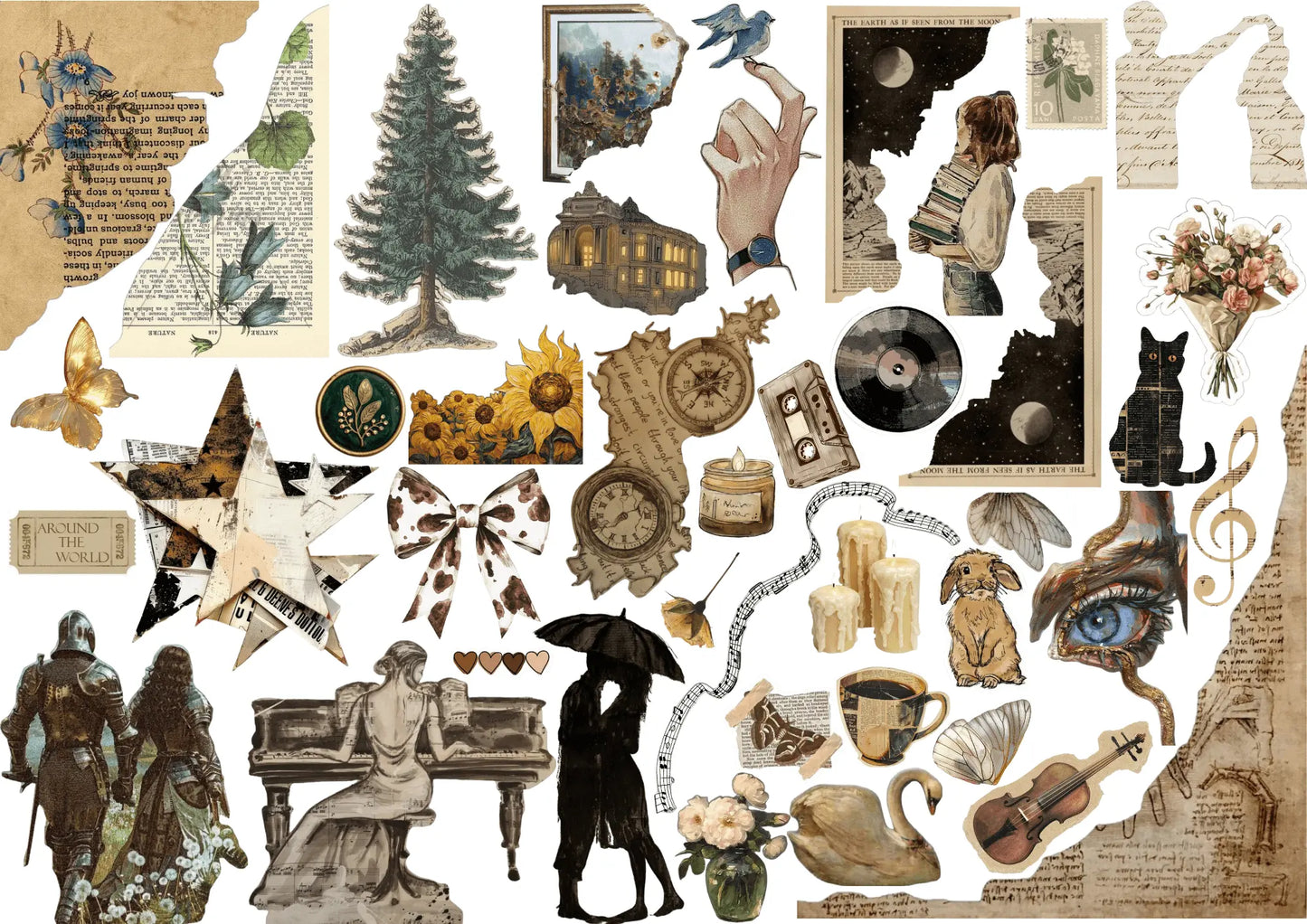 A4 Defter Sticker Seti | 12 Sayfa Farklı Model Kendinden Kesimli (Kiss-Cut) Sticker Master