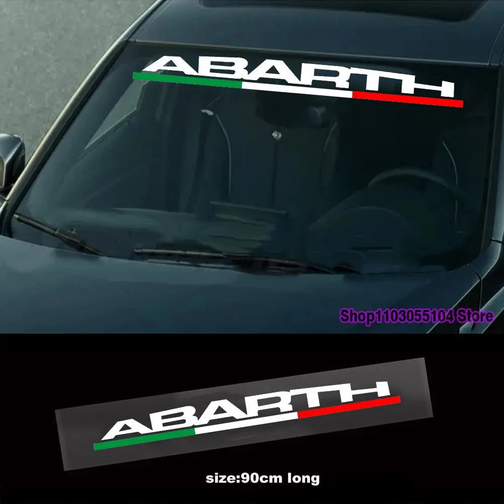 Abarth Ön Cam Sticker | İtalyan Şeritli Yarış Çıkartması | Sticker Master - Sticker Master