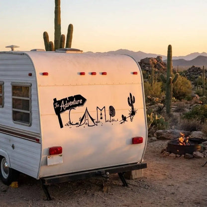 Adventure Camp Sticker Karavan ve Kamp Temalı Etiket | Sticker Master - Sticker Master