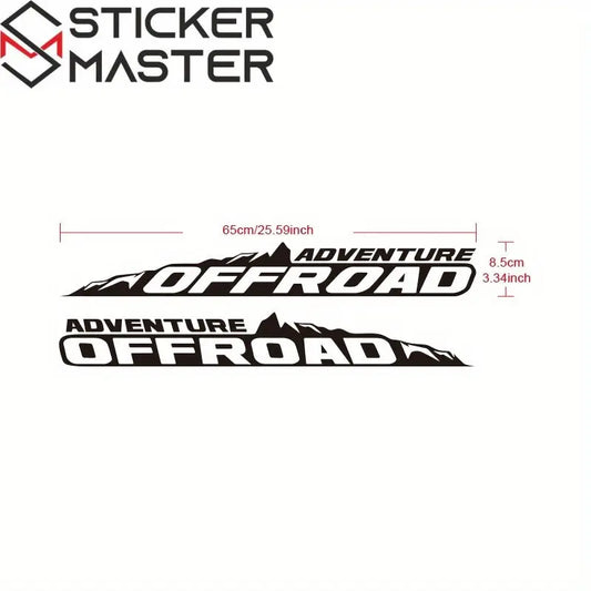 Sticker Master Adventure Off-Road Kaput Sticker Seti - 2’li Vinyl Araç Etiketi (SUV, Pickup, Off-Road Uyumlu) - Sticker Master