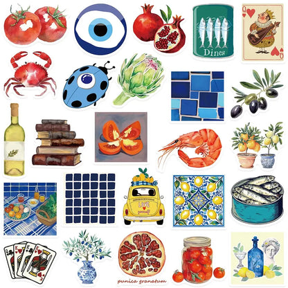 50’li Akdeniz Ürünleri Sticker Seti | Sticker Master - Sticker Master