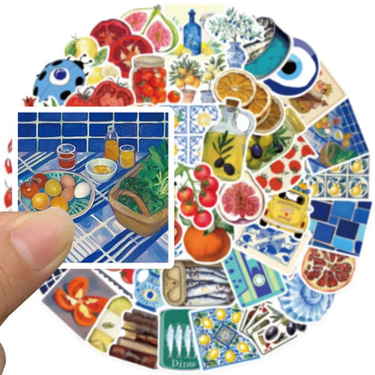 50’li Akdeniz Ürünleri Sticker Seti | Sticker Master - Sticker Master