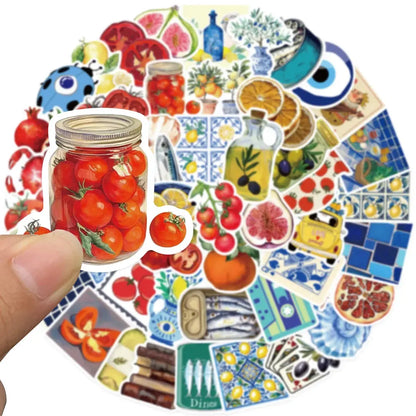 50’li Akdeniz Ürünleri Sticker Seti | Sticker Master - Sticker Master