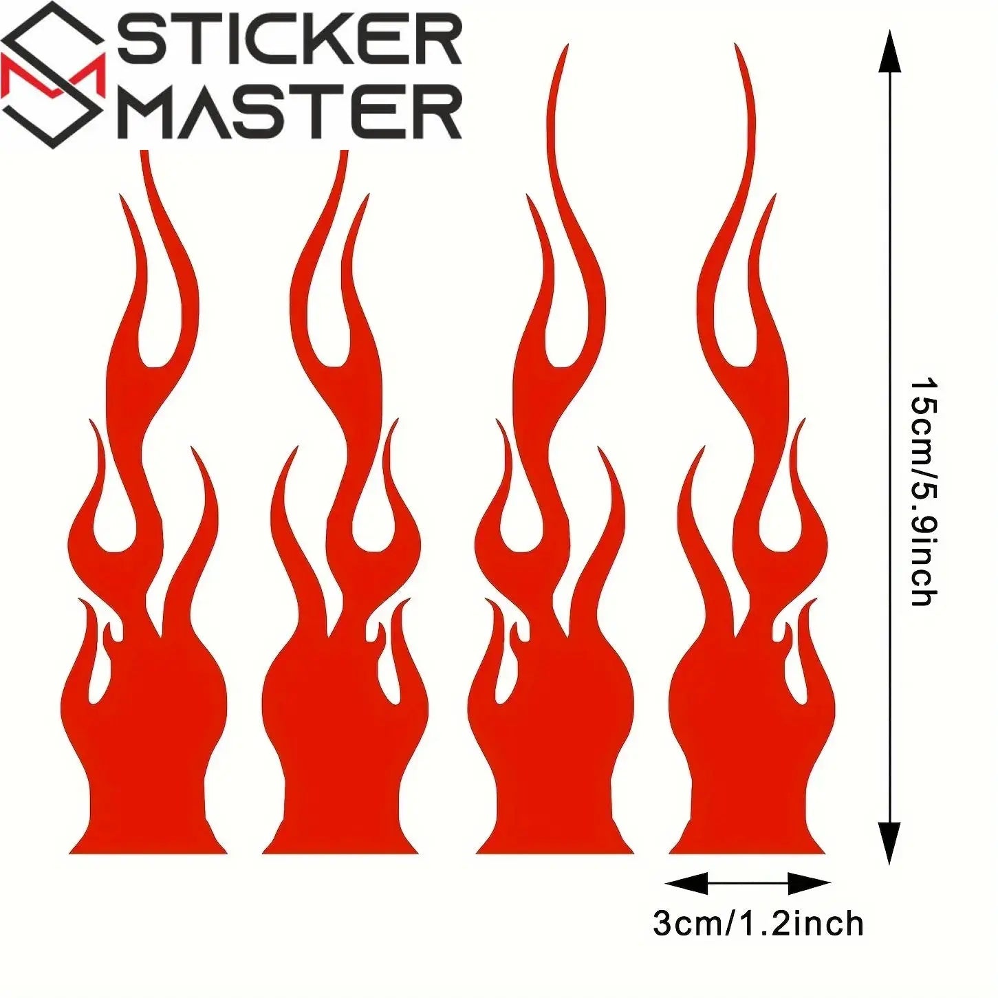 Alev Sticker | Hot Rod Alev Desenli Kask ve Ayna Decal Seti (15 cm) - Sticker Master