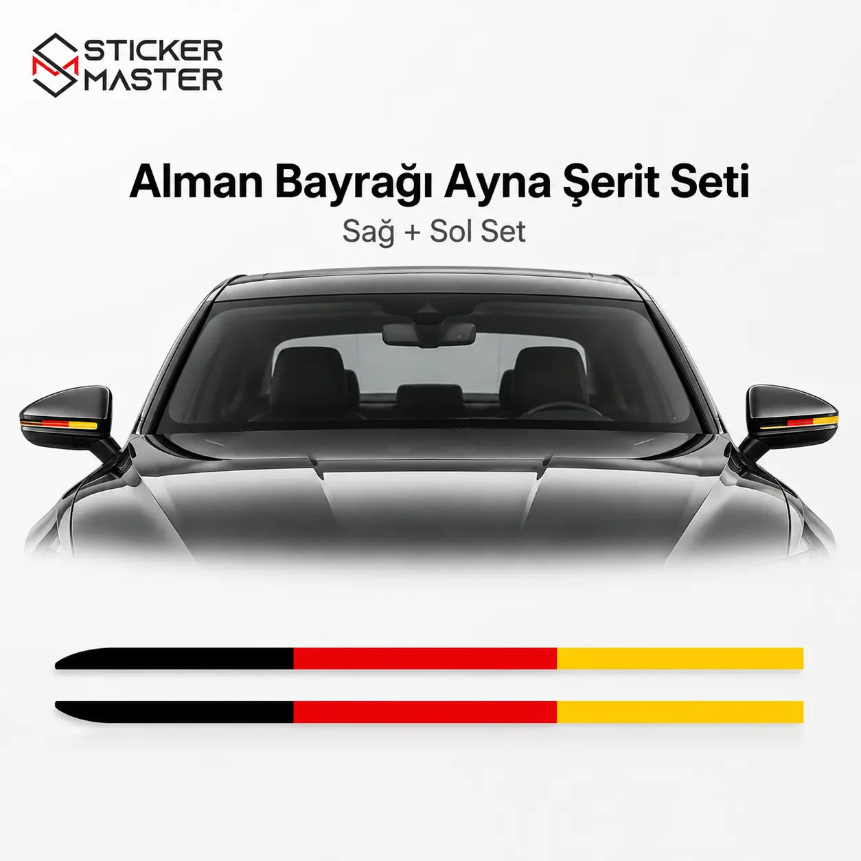 Alman Bayragi Sticker Ayna Serit Seti | Sticker Master gorsel