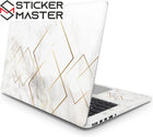 Altın Geometrik Mermer Laptop Sticker - Zarif Tasarım | Sticker Master