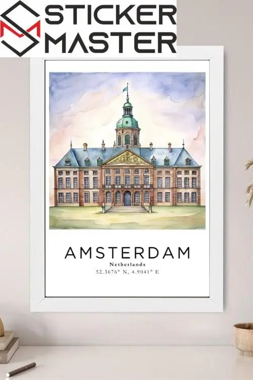 Sticker Master Amsterdam Çerçeveli Poster Tablo | Şehrin Büyüleyici Manzarasıyla Dekoratif Dokunuş