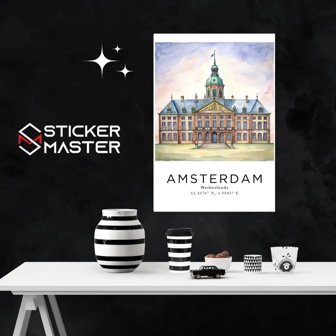 Sticker Master Amsterdam Çerçeveli Poster Tablo | Şehrin Büyüleyici Manzarasıyla Dekoratif Dokunuş