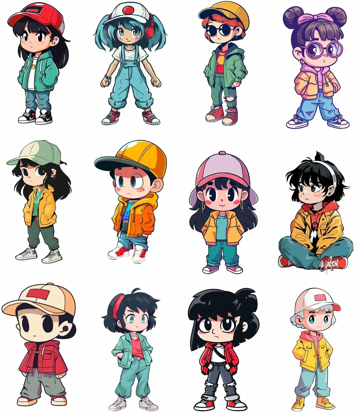 Sticker Master Anime Sticker Seti – El Yapımı Çizgi Karakter Etiketleri, Kawaii Çocuk Çıkartmaları, 