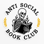 Sticker Master Anti-Social Book Club Skeleton Stickers – 3-Pack of 3-Inch Waterproof Vinyl Decals for Laptop, Water Bottle, Hard Hat, Tool Box & More – Gift for Book Lovers